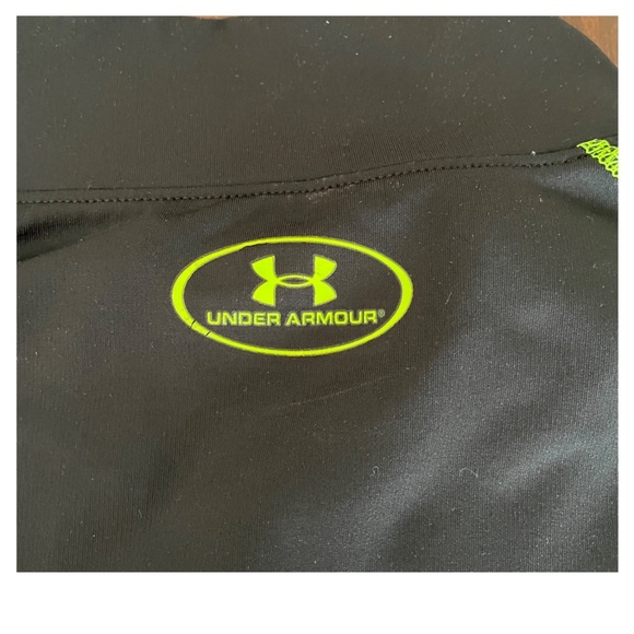Under Armour Men’s XXL ColdGear ¼ Zip Pullover Black Neon Green Athletic Top EUC - Picture 8 of 14